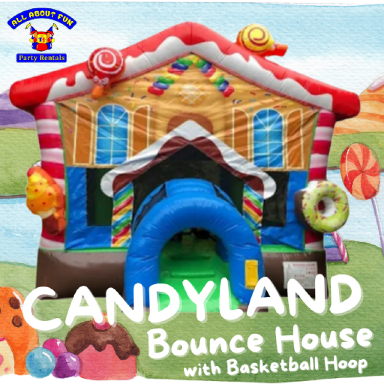 Candyland Bounce House  (with basketball hoop)