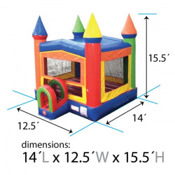 Dimensions20Rainbow20Bounce20House20Rentals20Pittsburgh20PA 1672442953 Rainbow Bounce House with Basketball Hoop