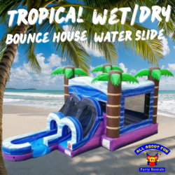 WET or DRY Tropical Bounce House /  Water Slide Combo