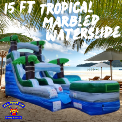 15 Ft Tropical Marbled Water Slide (Can be used dry)