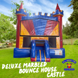 Deluxe Marble Bounce House Castle (w/ Basketball Hoop)